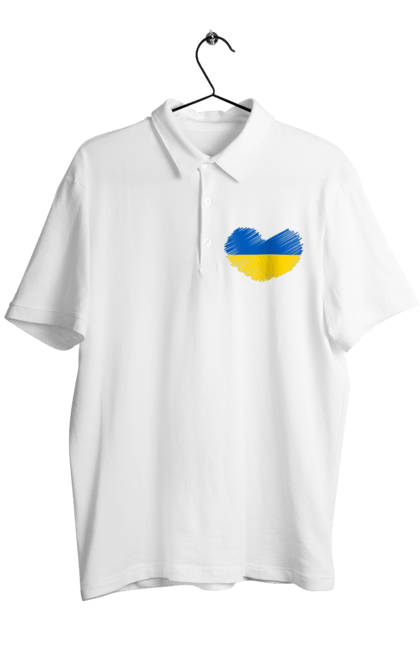 Поло чоловіче з принтом "Україна у серці". Арестович, война, герои, зелёный, иди нахуй, кем, мир, нет войне, орда, орки, привид киева, птн пнх, путін хуйло, русский военный корабль, слава украине, ссу, украина, чернобаевка. Print Shop