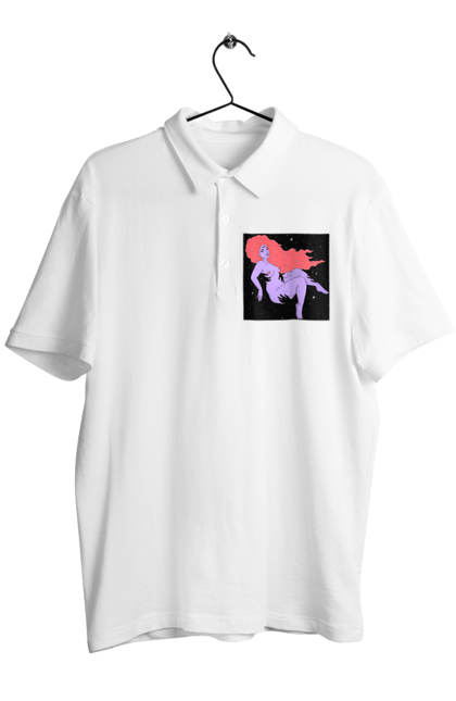 Поло чоловіче з принтом "Фіолетова Дівчина В Чорній Дирі". Дівчина, лапають. 2070702