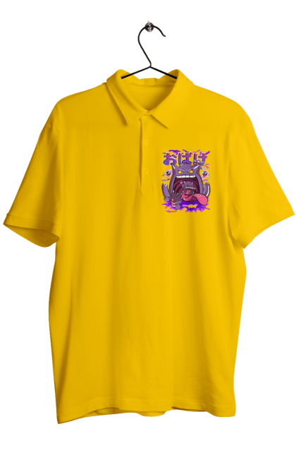 Men`s polo with prints Pokemon Gengar. Anime, fushigibana, games, gengar, nintendo, pokemon, pokemon go. 2070702