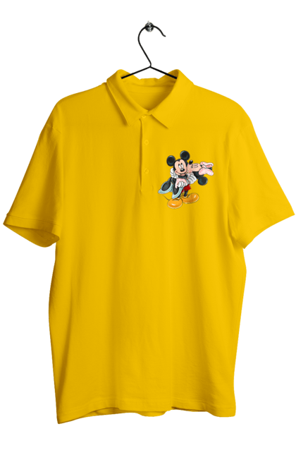 Men's polo with prints Mickey Mouse and Minnie Mouse. Cartoon, disney, mickey, mickey mouse, minnie mouse. 2070702