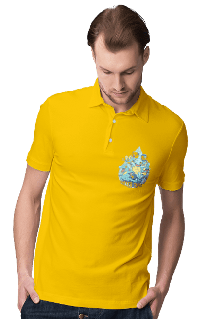 Men's polo with prints Pokemon Squirtle. Anime, games, nintendo, pokemon, pokemon go, squirtle. 2070702