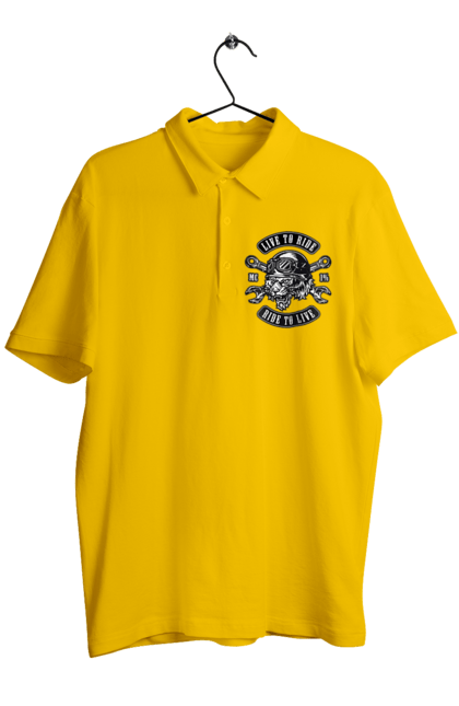 Men`s polo with prints Live To Ride, Tiger. Moped, tiger, to ride. 2070702
