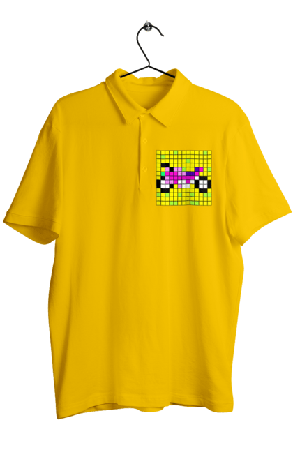 Men`s polo with prints Pixel Bike. Bike, bright, color, motorcycle, pixel. 2070702