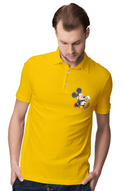 Men's polo with prints Mickey Mouse. Cartoon, disney, mickey, mickey mouse. 2070702