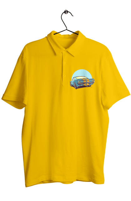 Men`s polo with prints Auto. Auto, character, hero, monster, music, new, pennies, robot, super hero. 2070702