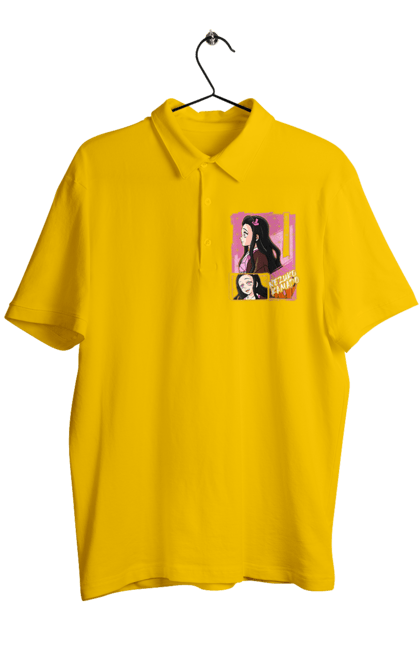 Men`s polo with prints Demon Slayer Nezuko. Anime, demon slayer, kimetsu no yaiba, manga, nezuko, serial. 2070702