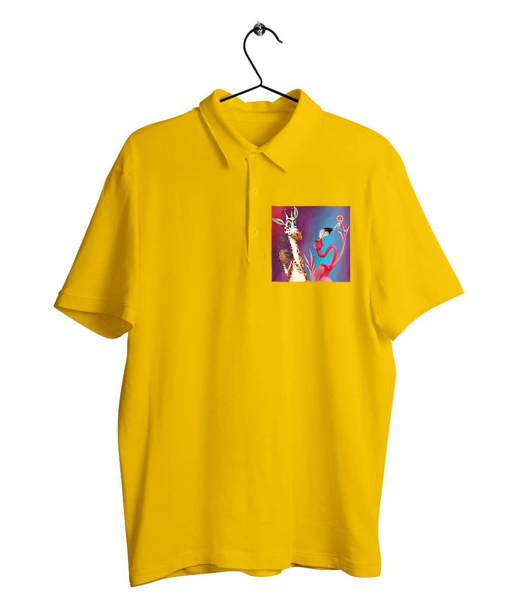 Giraffe And Flamingo At The Party