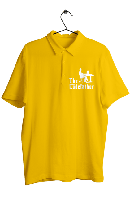 Поло чоловіче з принтом "Батько коду". Айті, айтішник, батько коду, для айтішника, для програміста, подарунок айтішнику, подарунок програмісту, програміст, розробник. 2070702