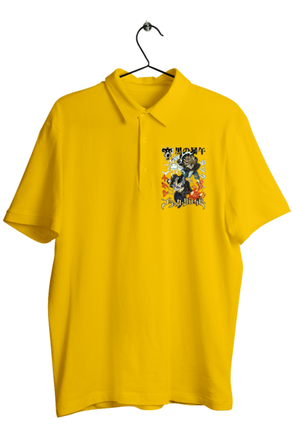 Men's polo with prints Black Clover Magna Swing and Luck Voltia. Anime, black clover, luck voltia, magna swing, manga, wizard king. 2070702