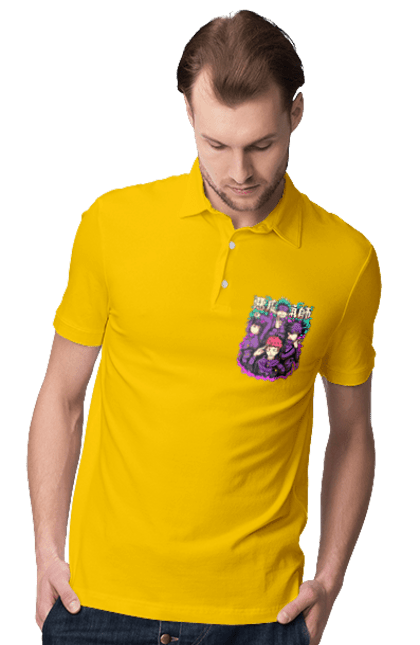 Men's polo with prints Jujutsu Kaisen. Anime, dark fantasy, itadori, jujutsu kaisen, magic battle, manga, mystic, sukuna. 2070702