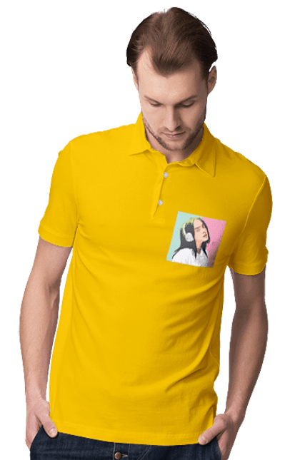 Поло чоловіче з принтом "Billie Eilish". Активістка, біллі айліш, мизукант, права, співачка, тварини. 2070702