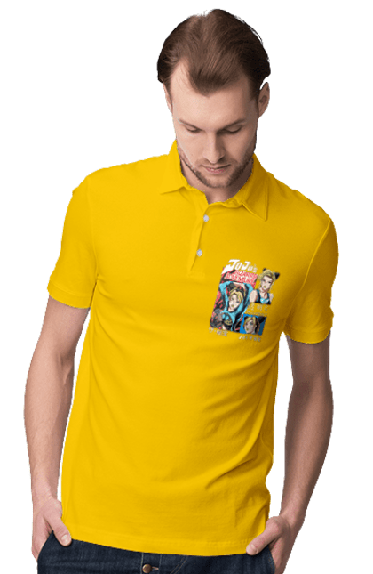 Men's polo with prints JOJO Jolyne Cujoh. Anime, jojo, jojo`s bizarre adventure, jojo’s bizarre adventure, jolyne cujoh, manga. 2070702