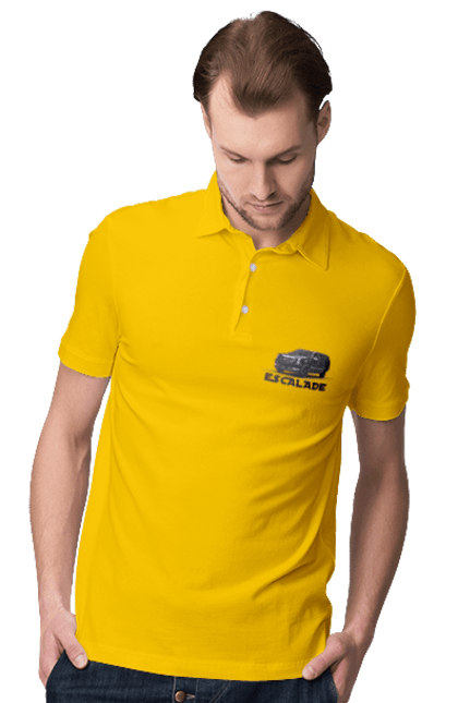 Men`s polo with prints Cadillac. Business class, cadillac, car, escalade, jeep, machine, suv. 2070702