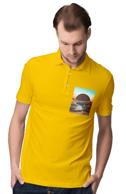 Painting, car by the river