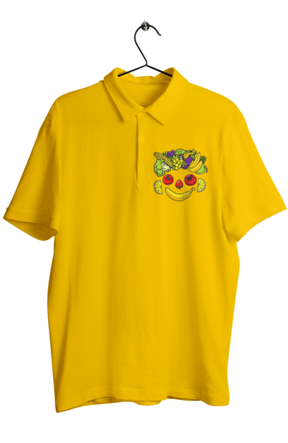 Men`s polo with prints Hls Smile. Healthy, smile, vegetable. 2070702