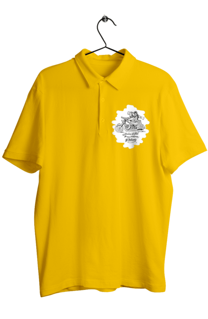 Поло чоловіче з принтом "Шевченка на мотоциклі". Вірш, енеїда, книги, кобзар, мотоцикл, українка, шевченка. 2070702