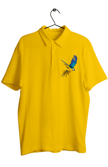 Поло чоловіче з принтом "Папуга українець". Екзотика, папуга, патріот, пташка, символіка, україна. 2070702