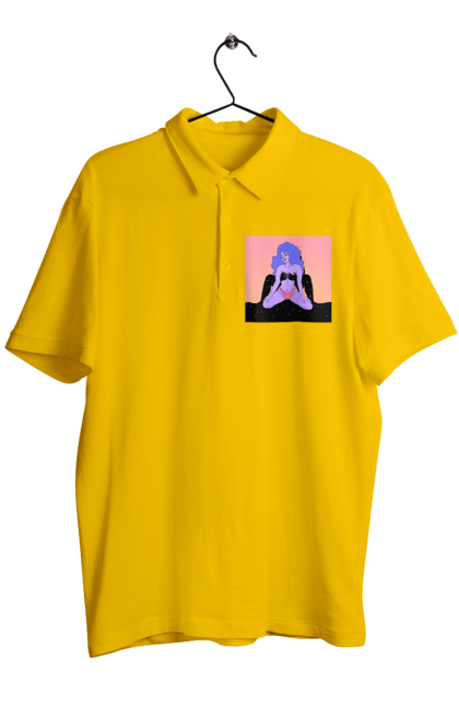 Поло чоловіче з принтом "Фіолетова Дівчина В Трусиках". Інопланетянка, у трусах. 2070702