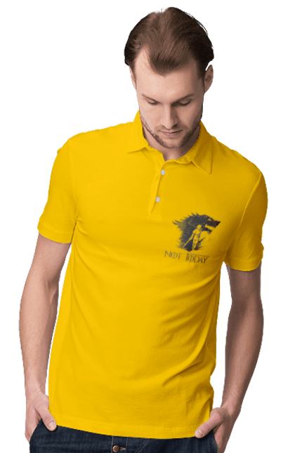 Men's polo with prints Game of Thrones Arya. Arya, game, got, not today, stark, starks, thrones, tv show, wolf, wolves. 2070702