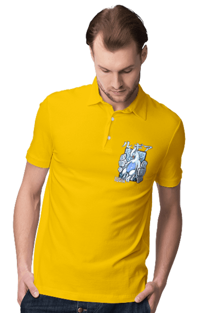 Men's polo with prints Pokemon Lugia. Anime, games, lugia, nintendo, pokemon, pokemon go. 2070702