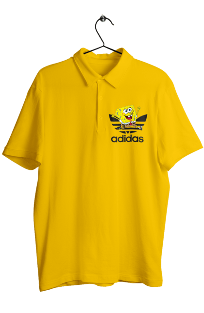 Men's polo with prints Adidas SpongeBob. Adidas, animated series, cartoon, spongebob, spongebob squarepants, sport. 2070702