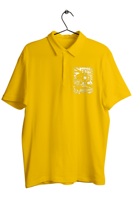Men`s polo with prints 80 E, Machine And Music. 80, 80s, machine, music. 2070702