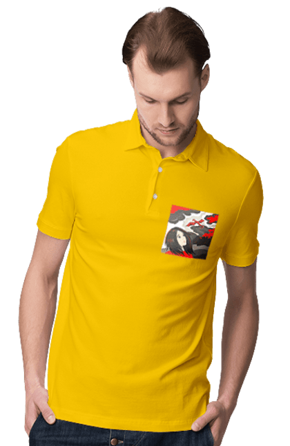 Men's polo with prints Girl and dragon. Dragon, fantasy, romance, young woman. 2070702