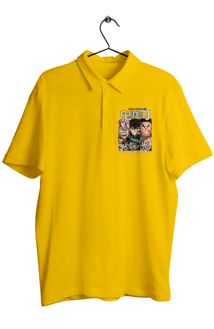 Men's polo with prints Demon Slayer Sanemi Muichiro Gyomei. Anime, demon slayer, gyomei, himejima, kimetsu no yaiba, manga, muichiro, sanemi. 2070702