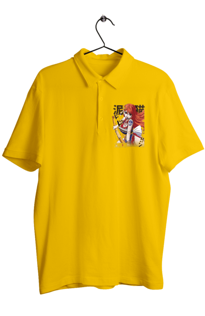 Men's polo with prints One Piece Nami. Anime, cat burglar, manga, nami, one piece, straw hat pirates. 2070702