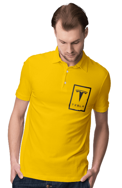 Men`s polo with prints Tesla. Tesla. 2070702