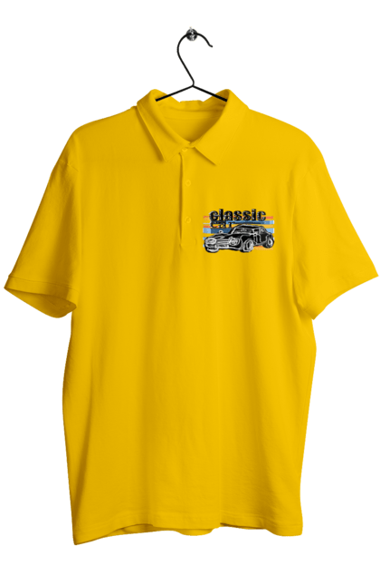 Men`s polo with prints Print Classic Car. Car, classic, retro car, vintage car. 2070702