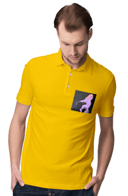 Поло чоловіче з принтом "Фіолетова Дівчина". Дівчина, тіло. 2070702