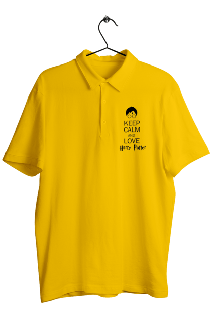 Men's polo with prints Keep calm and love Harry Potter. Book, franchise, gryffindor, harry potter, hogwarts, keep calm, movie. 2070702