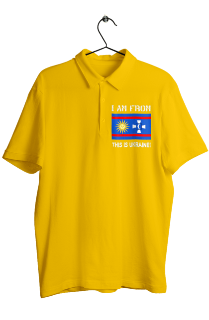 Поло чоловіче з принтом "Прапор Вінницької області". Вінницька область, вінниця, місто, область, прапор, україна. 2070702