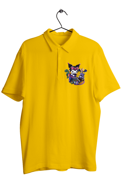 Men`s polo with prints Hello Kitty Kuromi. Anime, character, hello kitty, kuromi, my melody, sanrio. 2070702