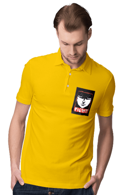 Men's polo with prints Hanma Baki. Anime, baki fighter, hanma baki, manga, martial arts, tv series. 2070702