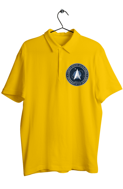 Men's polo with prints United States Space Force. Emblem, political, politics, space, space force, space travel, united states, ussf. 2070702