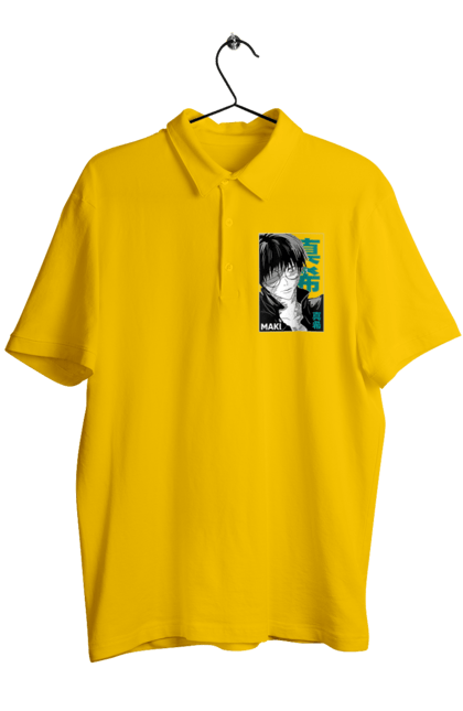 Men's polo with prints Jujutsu Kaisen Maki. Anime, dark fantasy, jujutsu kaisen, magic battle, maki, maki zenin, manga, mystic. 2070702