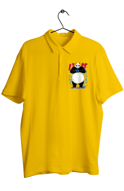 Men's polo with prints Jujutsu Kaisen Panda. Anime, dark fantasy, jujutsu kaisen, magic battle, manga, mystic, panda. 2070702