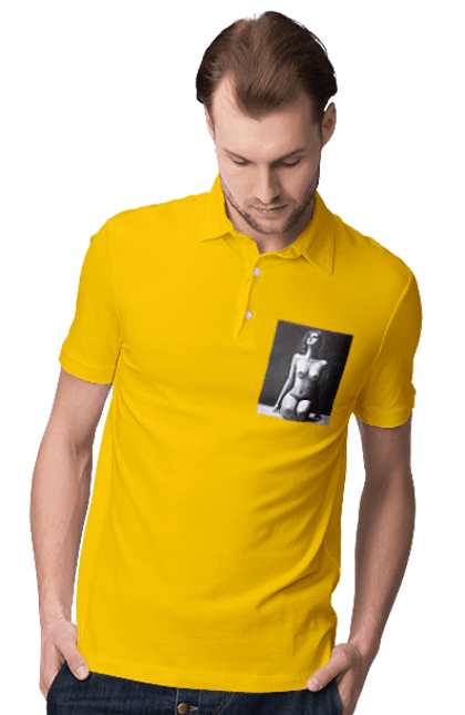 Поло чоловіче з принтом "Краса тіла". Вигини жіночого тіла, грація тіла, груди, жіноче тіло, жіночі груди, краса тіла. 2070702