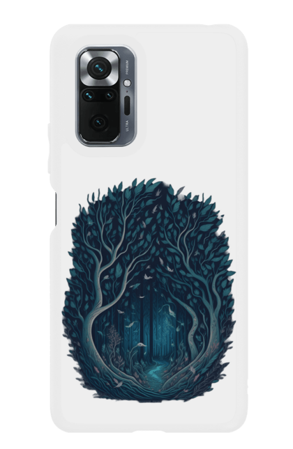 Чохол для телефону з принтом "Чарівна ілюстрація темного лісу". Ліс, темний ліс, чарівна ілюстрація. CustomPrint.market
