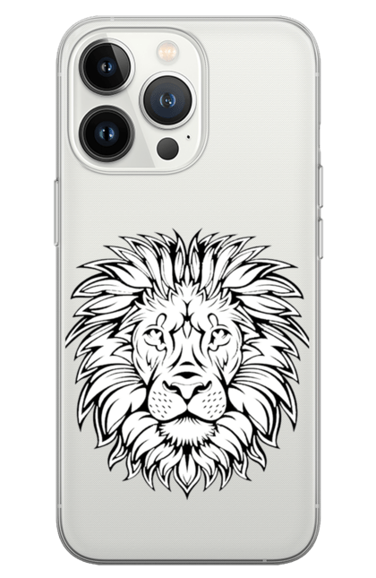 Чохол для телефону з принтом "Лев". Грива, кішка, лев, хижак, цар звірів. CustomPrint.market