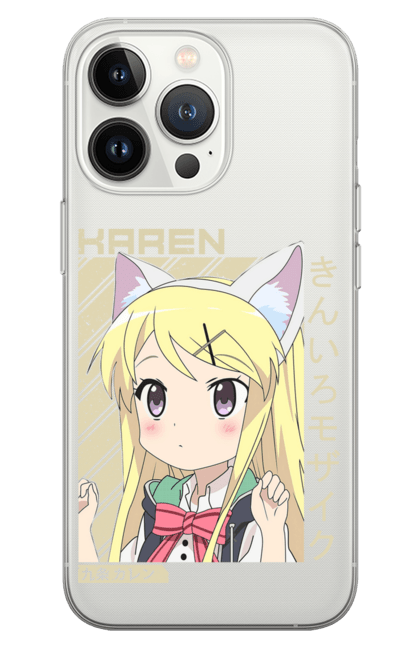 Phone case with prints Kiniro Mosaic Karen Kujo. Anime, gold mosaic, karen, karen kujo, kiniro mosaic, kinmoza, manga. 2070702