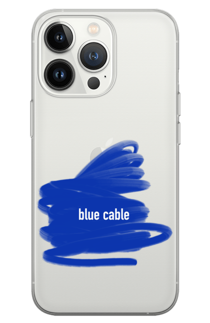 Чохол для телефону з принтом "Синій кабель". Абстракція, блакитний, експресія, колір, матриця, метафора, провод, синій, техніка, філософія. CustomPrint.market