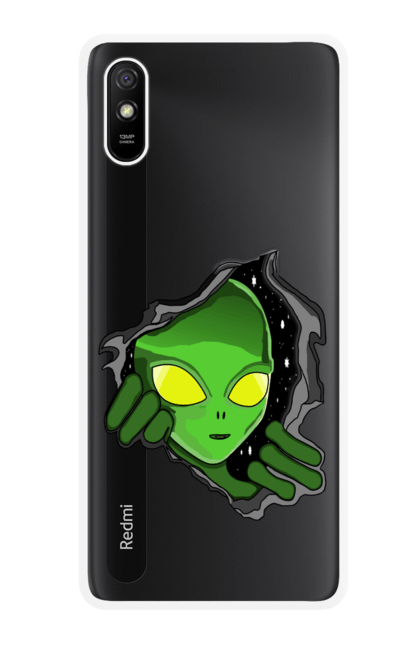 Чохол для телефону з принтом "Інопланетянин". Зелений чоловічок, інопланетянин, космос, на са, нло, прибулець, прибульці, чужий. CustomPrint.market