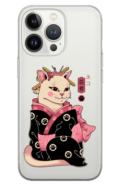 Чохол для телефону з принтом "Кішка в японському кімано". Кинжал, китайський кіт, кімано, кіт, кішка, самурай, шабля, японський кіт. CustomPrint.market
