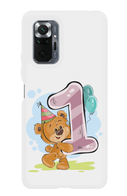 Чохол для телефону з принтом "Ведмедик 1 рік". 1 рік, ведмідь, день народження, медвеженок. CustomPrint.market