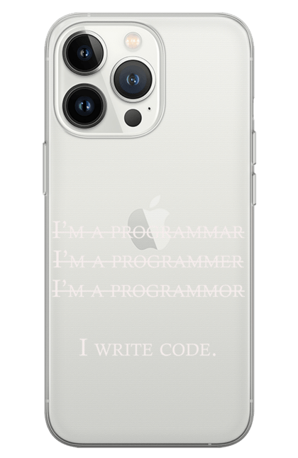 Чохол для телефону з принтом "Я Пишу Код, Програміст, Білий". День програміста, код, пишу код, програма, програміст. CustomPrint.market