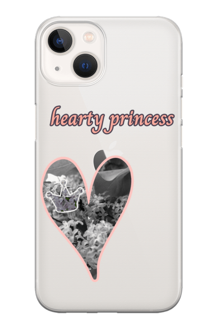 Чохол для телефону з принтом "Сердечна принцеса". Бузок, квіти, корона, любов, ніжна, ніжність, оригінальна, принцеса, серце, цікава. CustomPrint.market