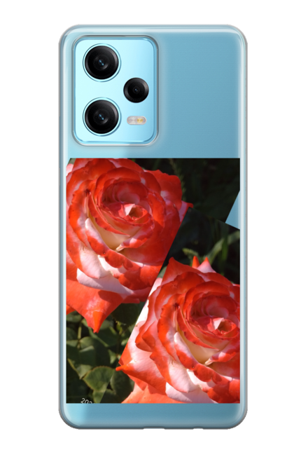 Чохол для телефону з принтом "Дубль роза". Алая, красивая, лето, роза, цветы. CustomPrint.market